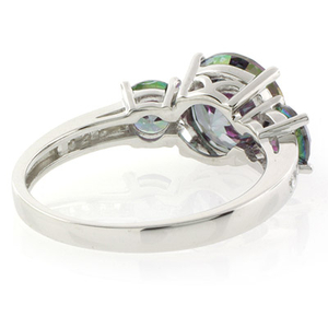 Sterling Silver 3 Stone Mystic Topaz Ring