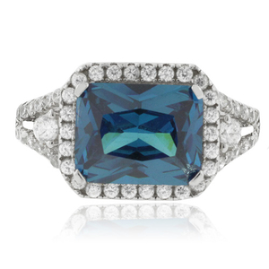 Emerald Cut Alexandrite Silver 925 Ring