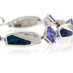 Australian Opal with Tanzanite Bracelet
