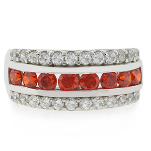 Fire Opal Ring Channel Setting