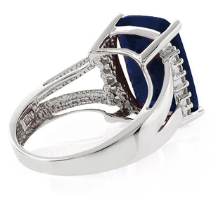 Very Big Sapphire Silver Ring