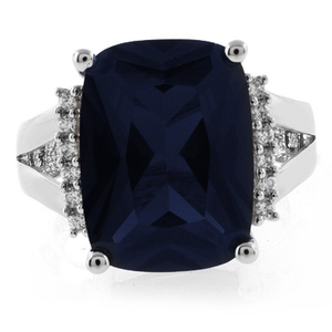 Very Big Sapphire Silver Ring