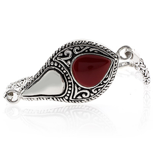 Vintage Red Coral Sterling Silver Bracelet