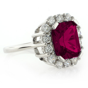 Beautiful Red Ruby Silver Ring