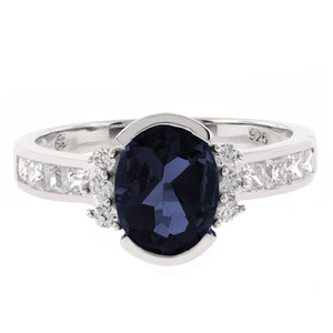 Oval Cut Channel Setting Sapphire Ring