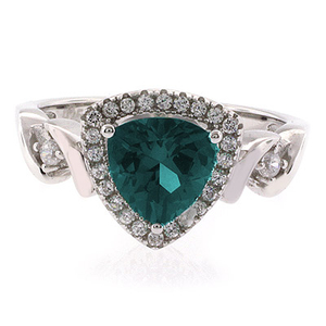 Alexandrite Stone Silver Ring Trillion Cut Color Changing Stone