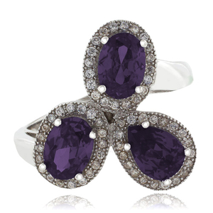 3 Color Change Alexandrite .925 Silver Ring