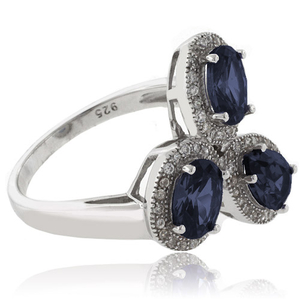 3 Color Change Alexandrite .925 Silver Ring