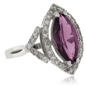 Elegant Marquise Cut Color Change Alexandrite Silver Ring