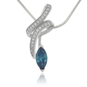 Marquise Cut Alexandrite Sterling Silver 925 Pendant