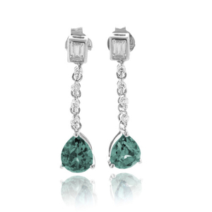 Alexandrite Color Change Dangling Silver Earrings