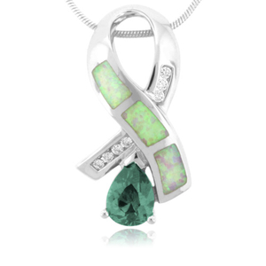 Australian Opal And Alexandrite Silver Pendant