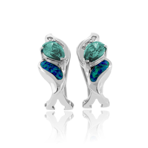 Australian Opal with Alexandrite Earrings