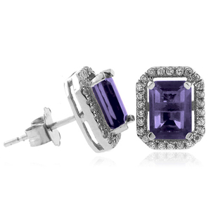 Color Change Fashion Alexandrite Silver Earrings