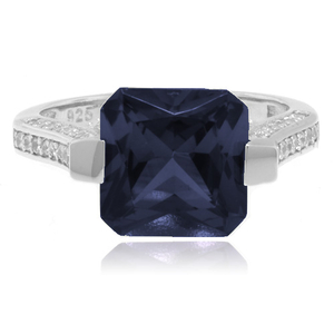 Cushion Cut Color Change Alexandrite .925 Silver Ring