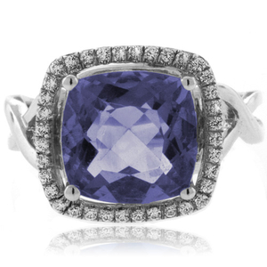 Cushion Cut Alexandrite Sterling Silver 925 Ring