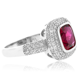 Cushion Cut Tourmaline Ring in Sterling Silver