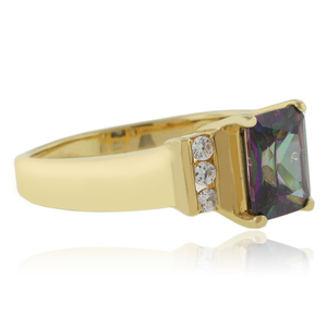 Sterling Silver Mystic Topaz Gold Plated Ring