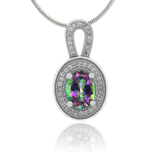 Fire Mystic Topaz 925 Silver Pendant