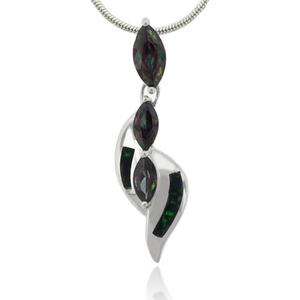 Opal and Mystic Topaz Sterling Silver Pendant