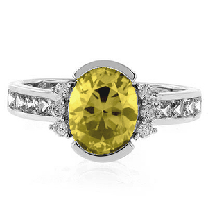 Oval Cut Yellow Citrine Silver Ring