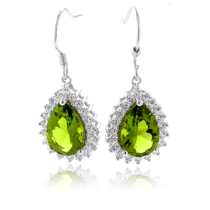 Pear Cut Peridot Dangling Earrings