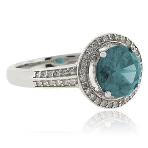 Round Cut Alexandrite Sterling Silver 925 Ring