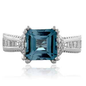 Majestic Aquamarine Sterling Silver Ring