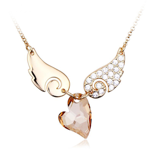 Swarovski Elements Angel Wings 18K Yellow Gold Plated Necklace