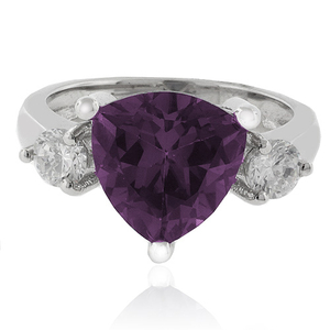 Trillion Cut Color Change Alexandrite .925 Silver Ring
