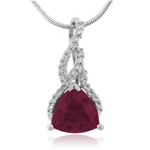 Red Ruby Sterling Silver Necklace