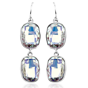 Beautiful White Swarovski Drop Earrings