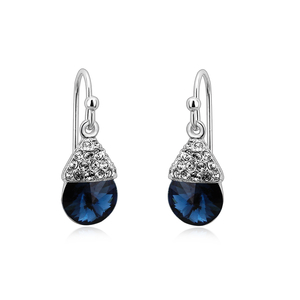 Blue Pear-Cut Swarovski Earrings