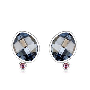 Blue Sterling Silver Swarovski Crystal Earrings