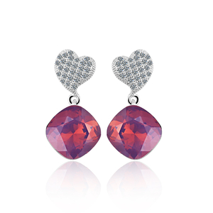 Swarovski crystals Earrings Amethyst Opal Color