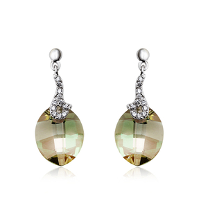 Yellow Round-Cut Swarovski Crystal Earrings