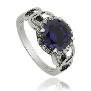 Beautiful Round Cut Tanzanite Stering Silver Ring