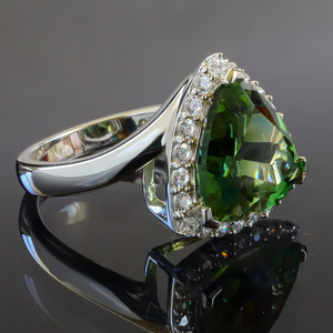 Trillion Cut Tourmaline Watermelon Ring