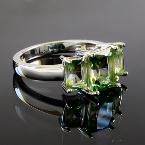 3 Stone Tourmaline Watermelon Ring