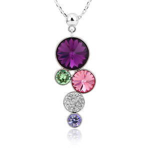Amazing Swarovski Amatista Circles Necklace