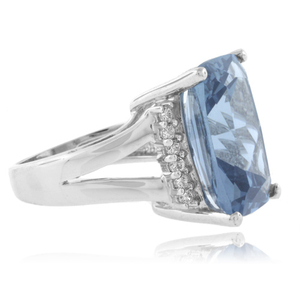 Huge Aquamarine Sterling Silver Ring