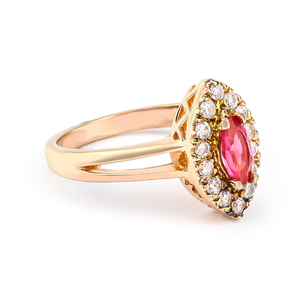 Marquise Cut Ruby Ring Sterling Silver With 14K Rose Gold Vermeil