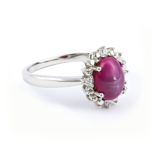 Cabuchon Star Ruby Sterling Silver Ring