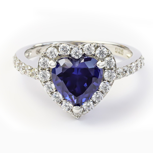 Heart Tanzanite Sterling Silver Ring