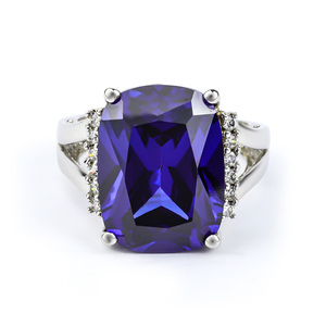 Very Big Tanzanite Silver Ring