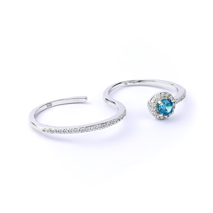 Alexandrite Double Silver Ring With Solid Silver
