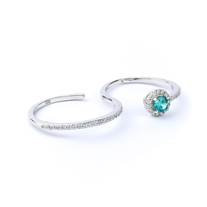 Alexandrite Double Silver Ring With Solid Silver