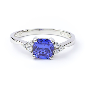 Sterling Silver Prong Set Tanzanite Ring