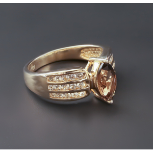 Smoked Topaz Marquise Cut Gemstone Sterling Silver Ring