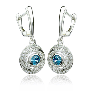 Dangling Alexandrite Sterling Silver Earrings Change Color Stone